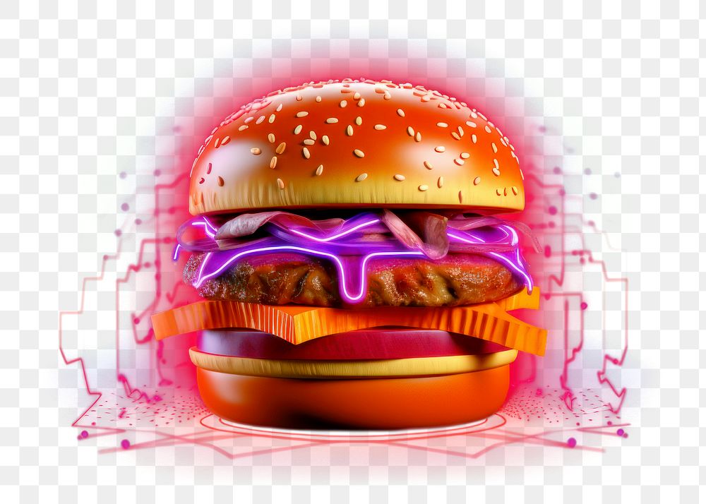 PNG Burger food advertisement illuminated. AI generated Image by rawpixel.