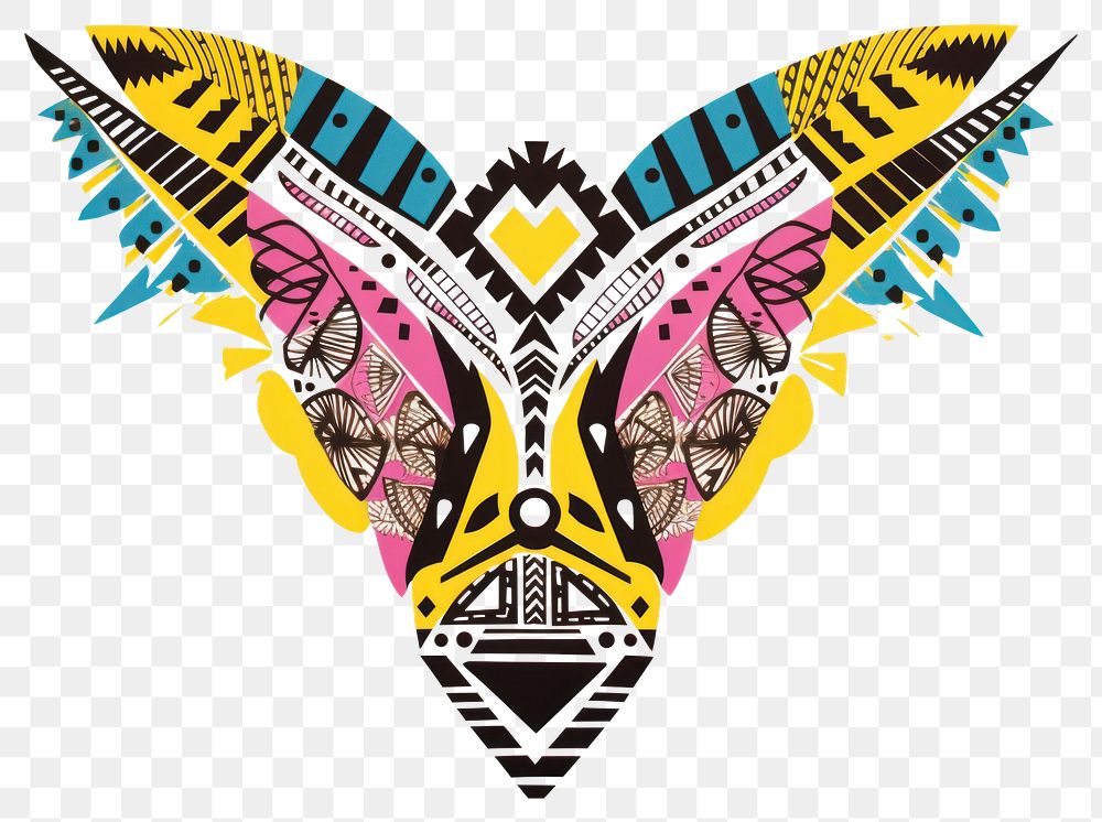 PNG  African tribal pattern wildlife art creativity butterfly. AI generated Image by rawpixel.