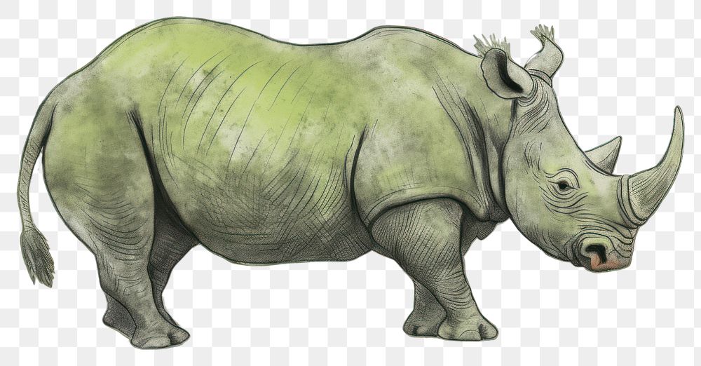 PNG  Wildlife animal mammal rhinoceros. AI generated Image by rawpixel.