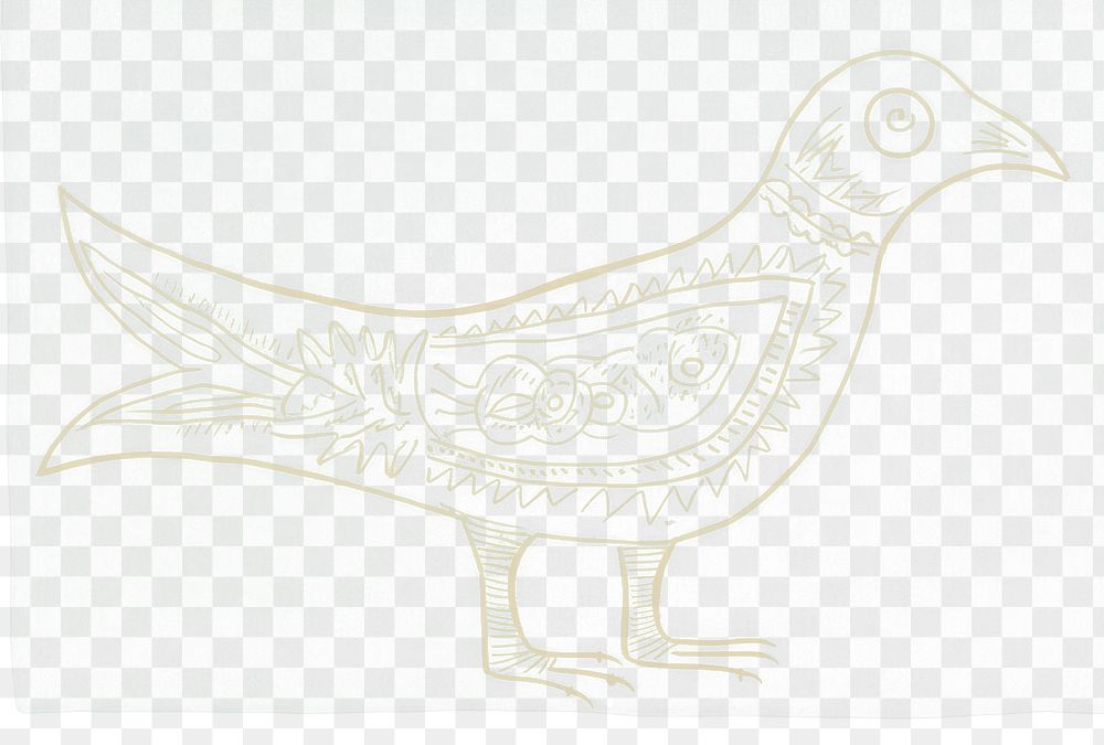 PNG  Bird drawing sketch animal. AI generated Image by rawpixel.