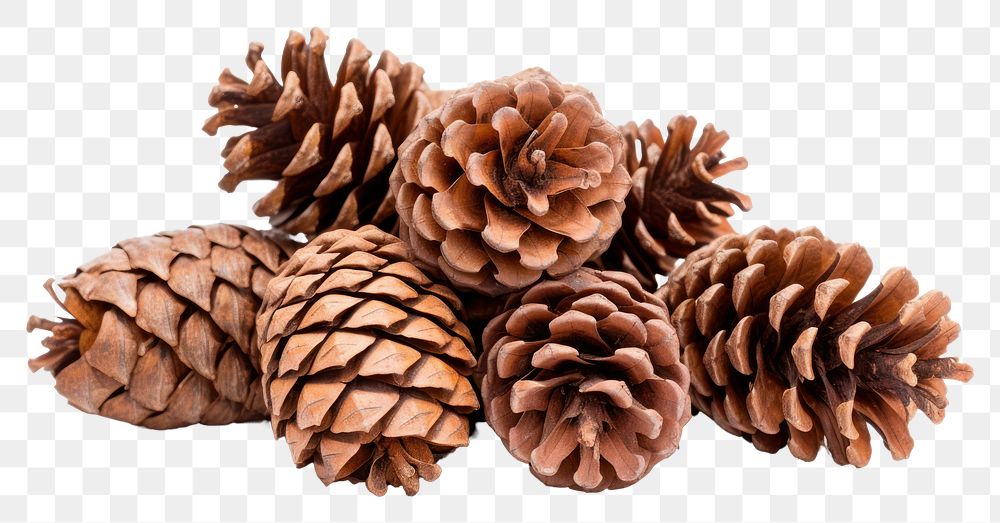 PNG  Natural dry pine cones plant white background freshness. AI generated Image by rawpixel.