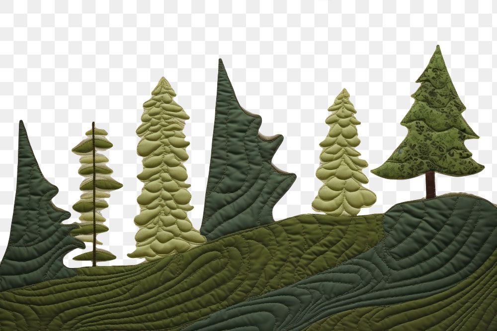 PNG Forest border applique pattern textile. AI generated Image by rawpixel.