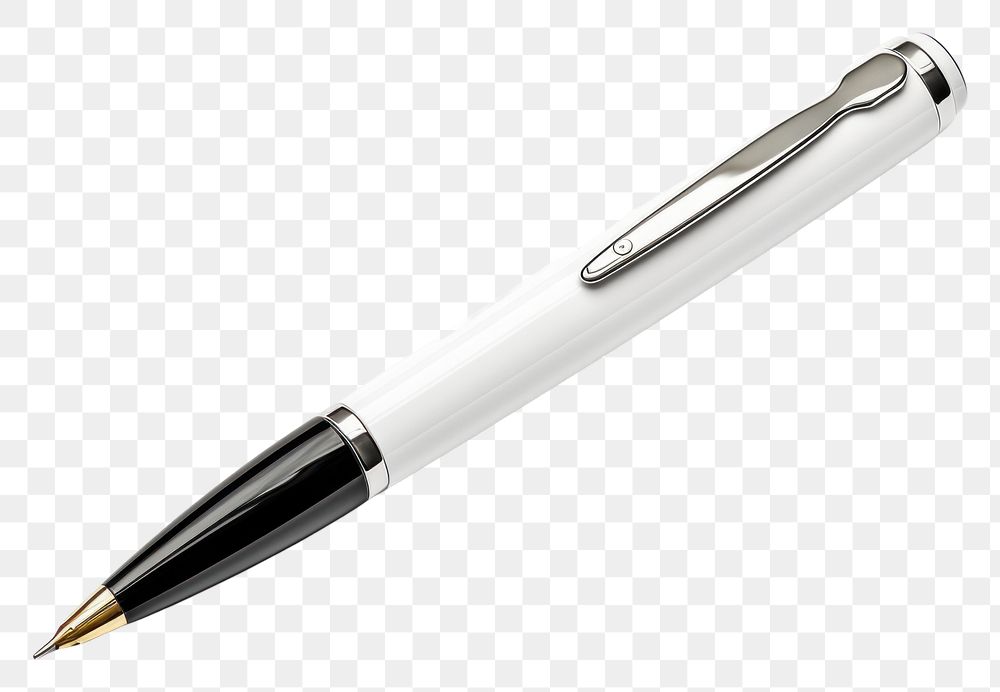 PNG  Pen white background metal paper. AI generated Image by rawpixel.