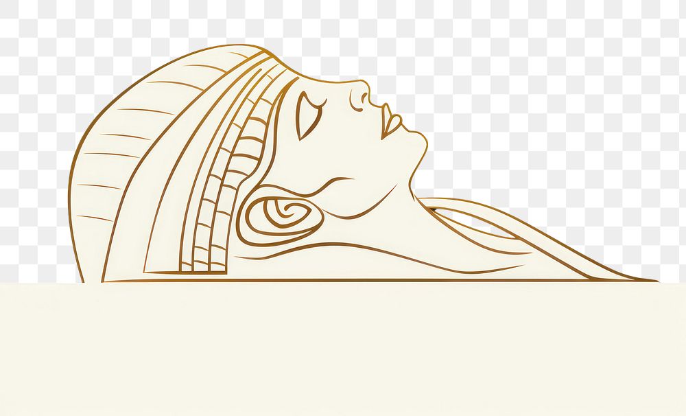 PNG Egyptian mummy art relaxation headshot. AI generated Image by rawpixel.