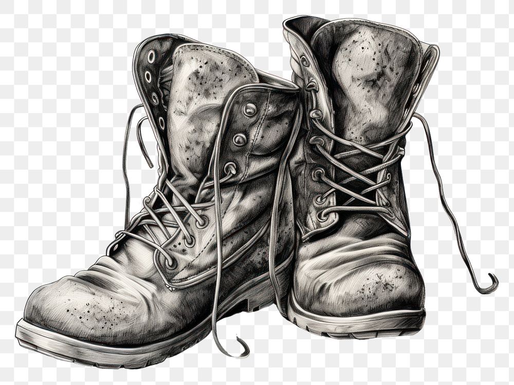 PNG  Boots sketch footwear drawing. AI generated Image by rawpixel.
