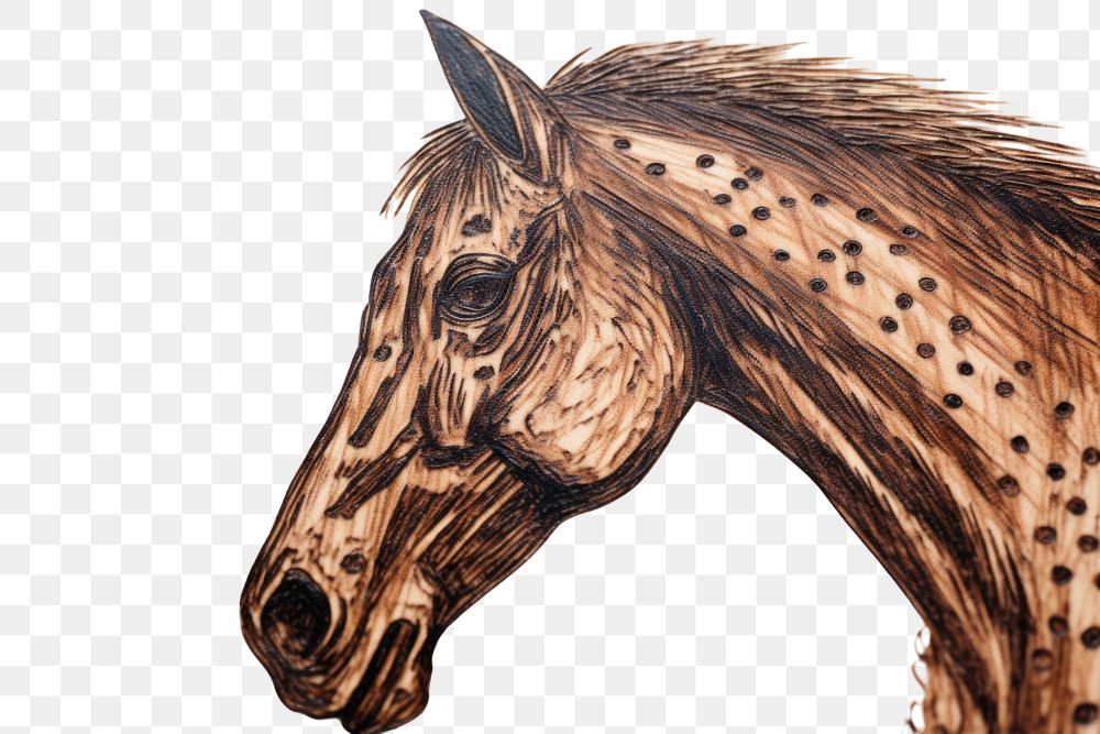 PNG  Horse wooden toy sketch drawing animal. AI generated Image by rawpixel.