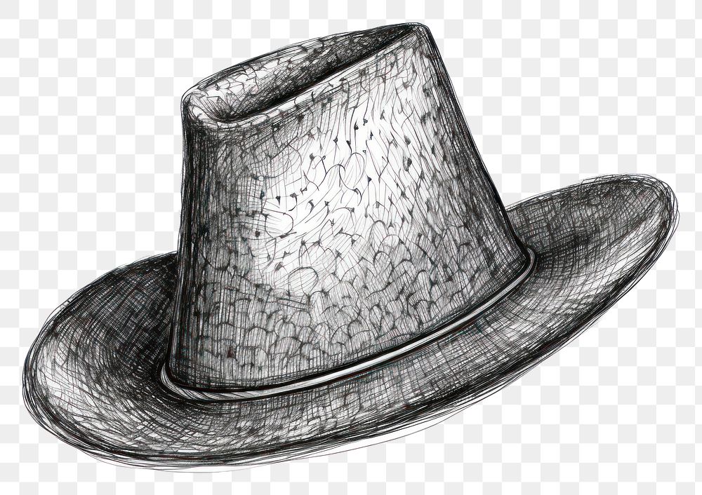 PNG  Tall hat sketch white background monochrome. AI generated Image by rawpixel.