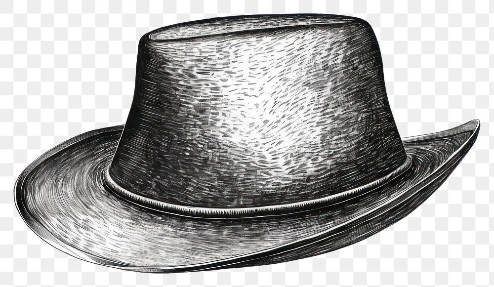 PNG  Tall hat sketch white background monochrome. AI generated Image by rawpixel.