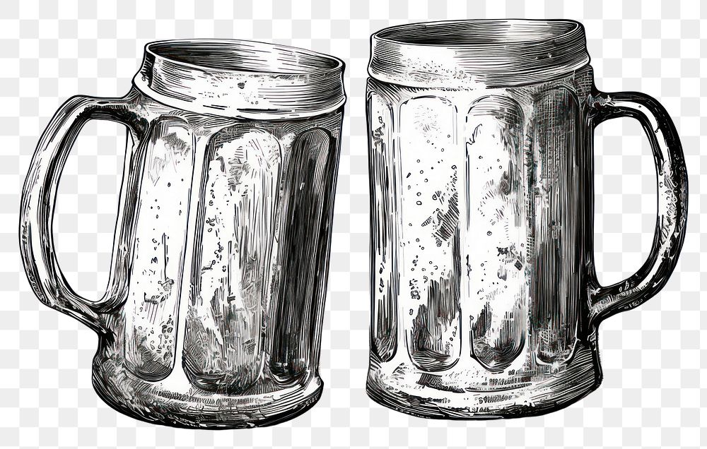 PNG Beer mugs bottle sketch glass. 