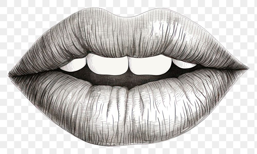 PNG Lips sketch drawing white. AI generated Image by rawpixel.