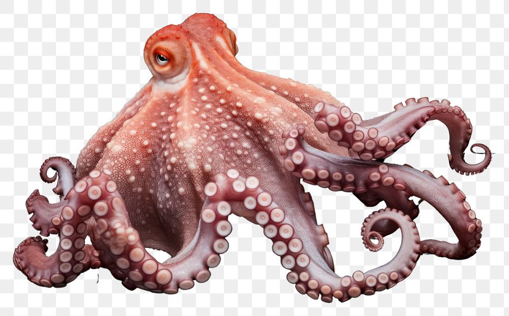 PNG  Octopus swimming animal invertebrate translucent. AI generated Image by rawpixel.