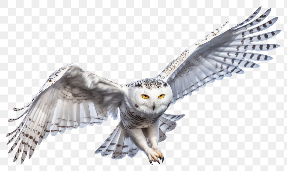 PNG Snowy owl animal bird white background. AI generated Image by rawpixel.