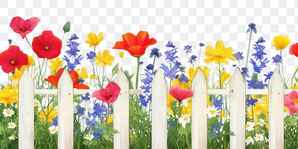 PNG  Flower fence outdoors nature. AI generated Image by rawpixel.