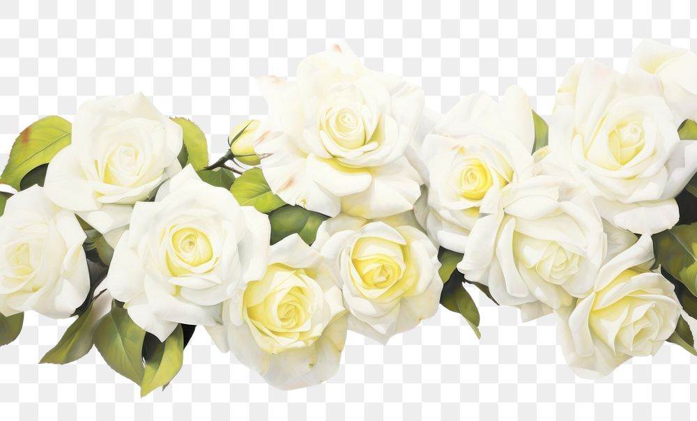 PNG  White roses flower petal plant. AI generated Image by rawpixel.