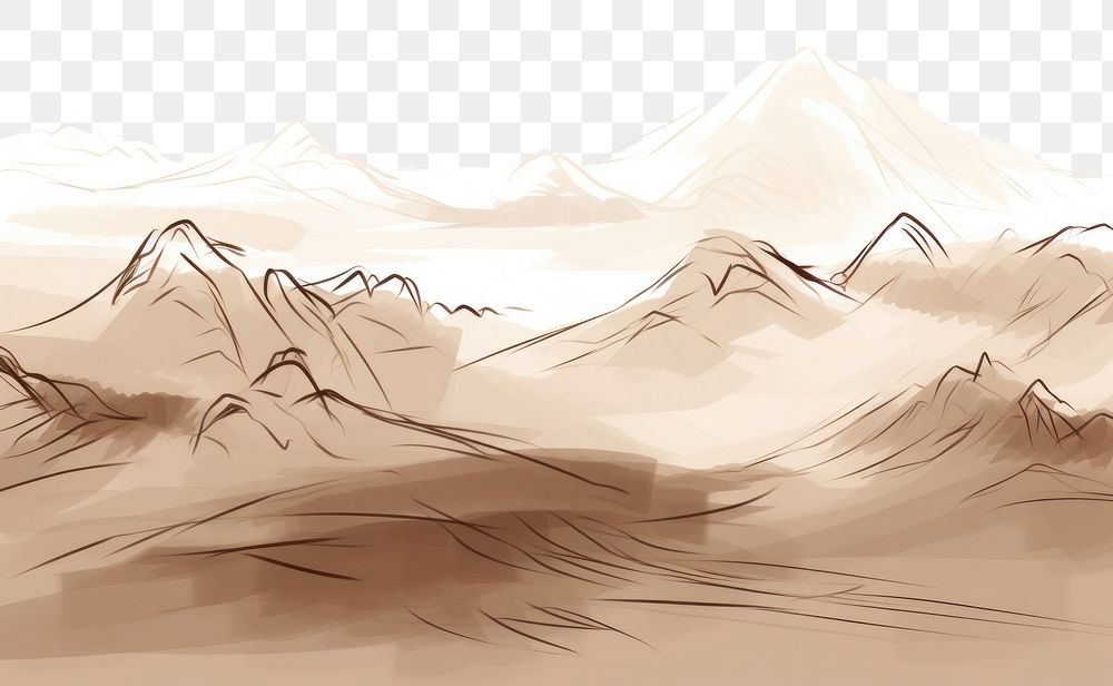 PNG Mountain range drawing sketch backgrounds. AI generated Image by rawpixel.