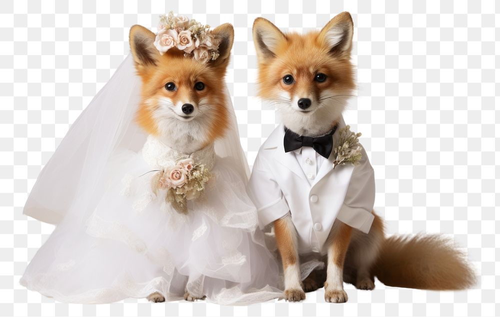 PNG Baby fox wedding mammal animal. AI generated Image by rawpixel.