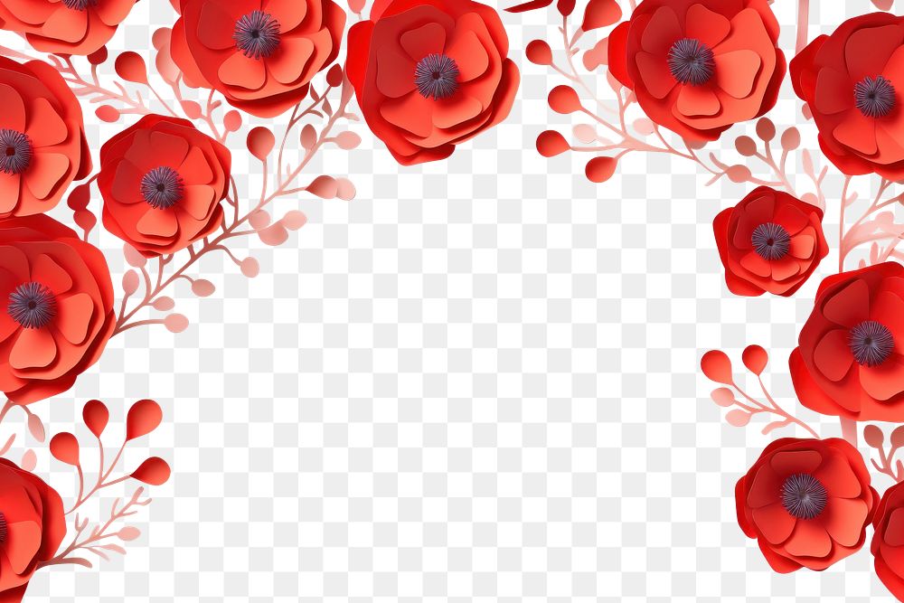 PNG Poppy flower backgrounds pattern. AI generated Image by rawpixel.