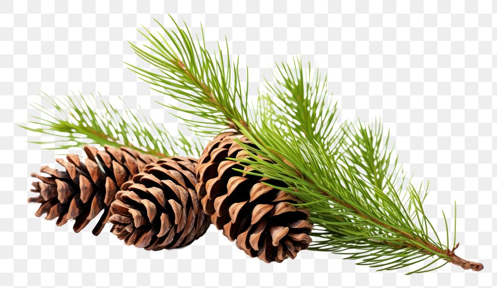 PNG  Fir branches with cones in the corner plant pine tree. AI generated Image by rawpixel.