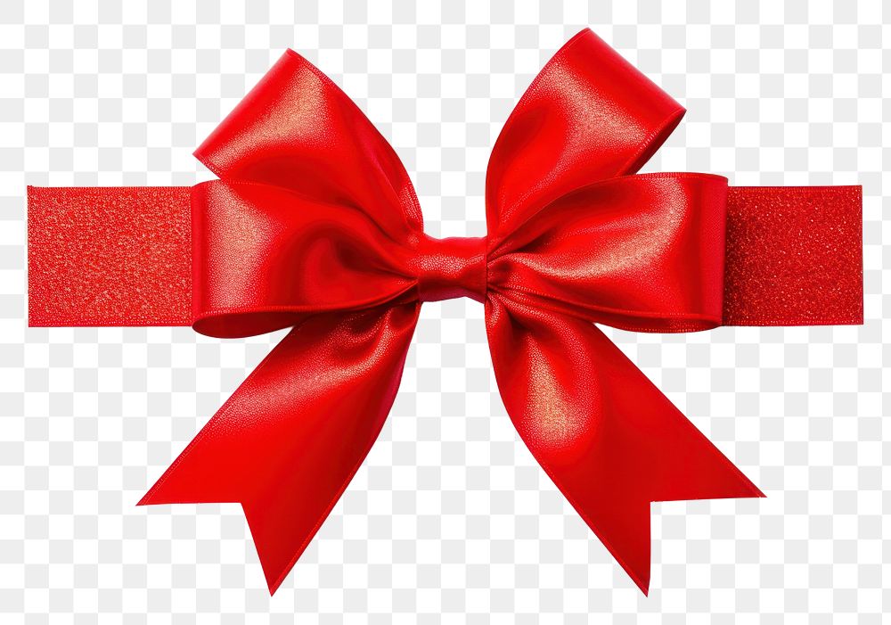 PNG  Red gift ribbon and bow cross shape white background celebration accessories. AI generated Image by rawpixel.
