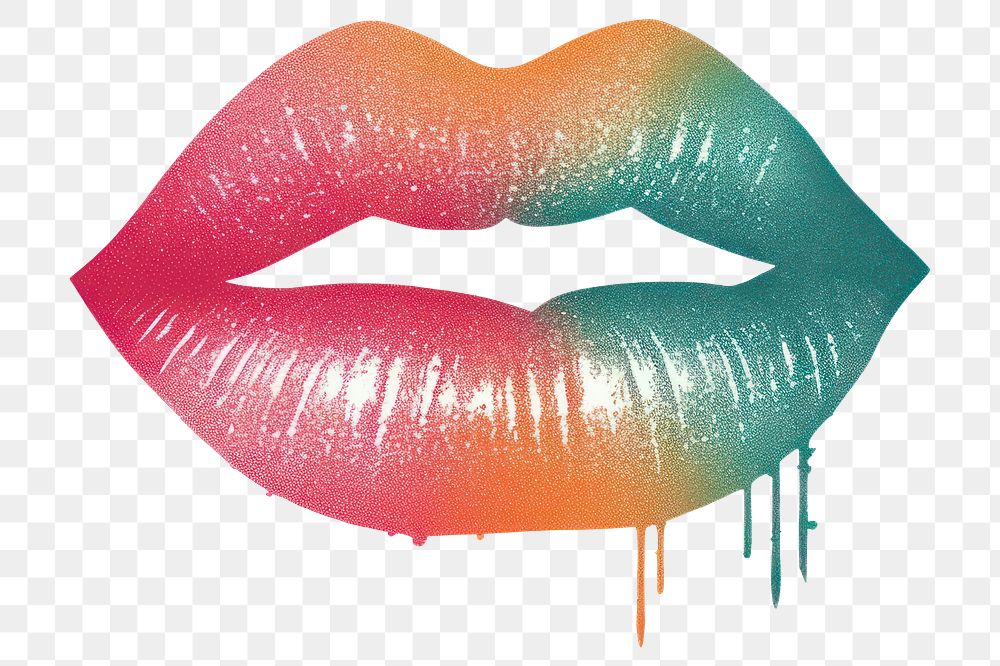 PNG Mouth lipstick white background creativity. AI generated Image by rawpixel.