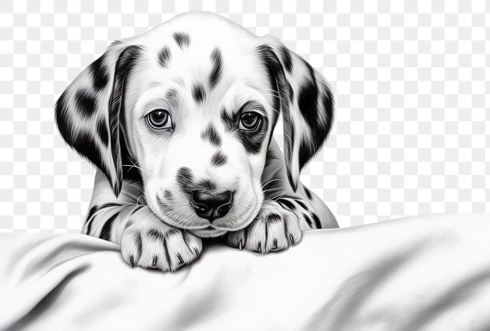 PNG  The little dalmatian dog in embroidery style drawing animal mammal. AI generated Image by rawpixel.
