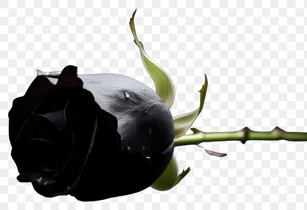PNG Black rose plant monochrome darkness. AI generated Image by rawpixel.