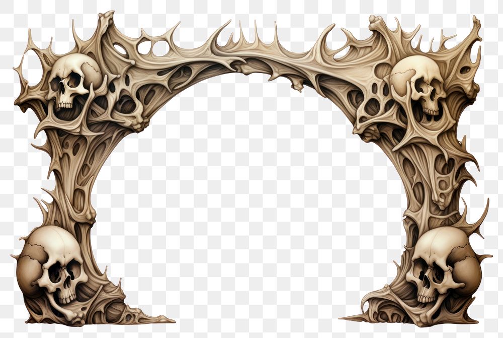 PNG Bone border arch white background architecture. AI generated Image by rawpixel.