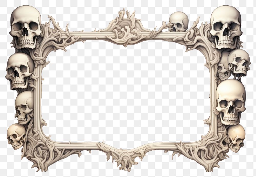 PNG Bone frame white background history damaged. AI generated Image by rawpixel.