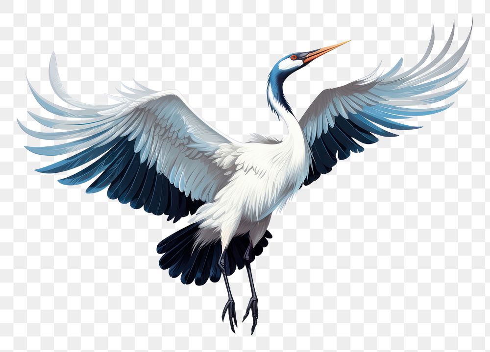 PNG Kung fu crane drawing animal flying. AI generated Image by rawpixel.