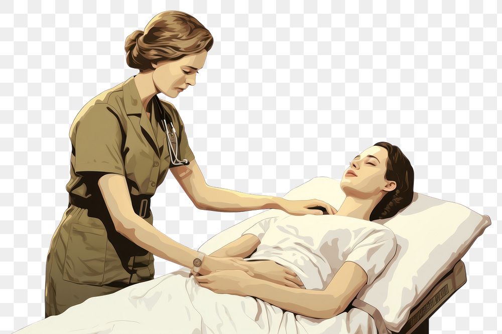 PNG Nurse patient hospital adult. AI generated Image by rawpixel.