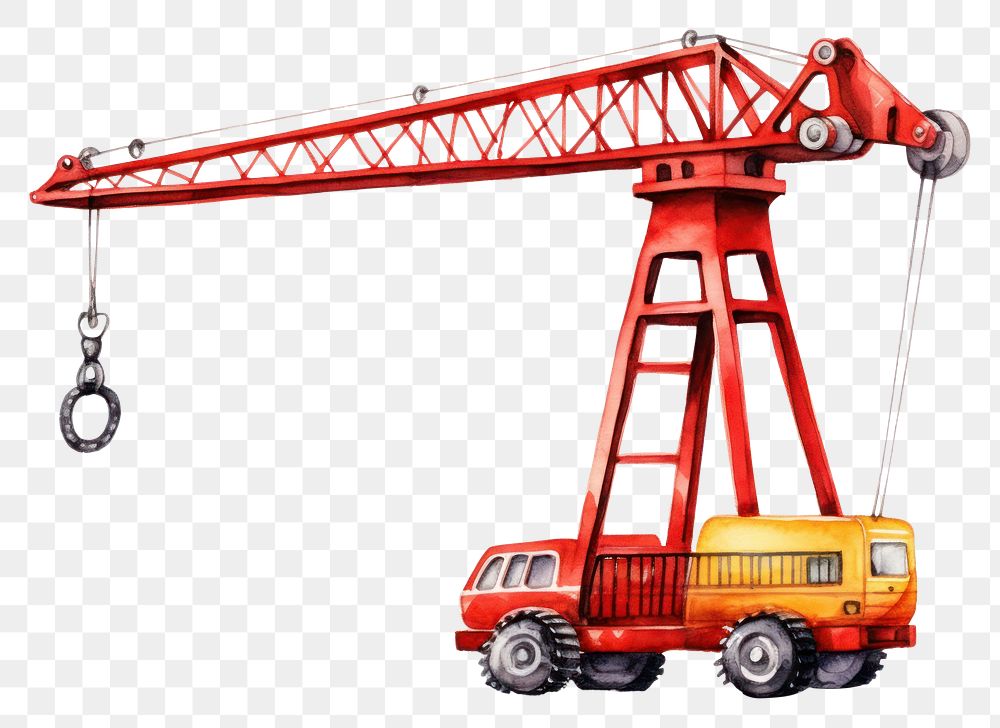 PNG Toy crane vehicle white background transportation. AI generated Image by rawpixel.