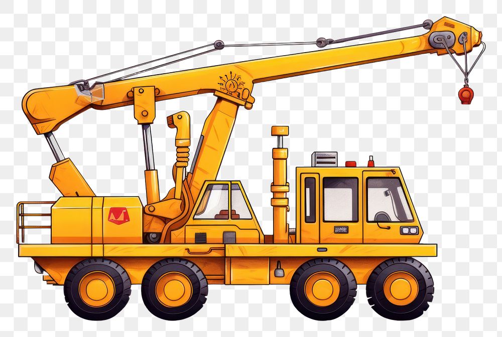 PNG Toy crane vehicle  white background construction. AI generated Image by rawpixel.