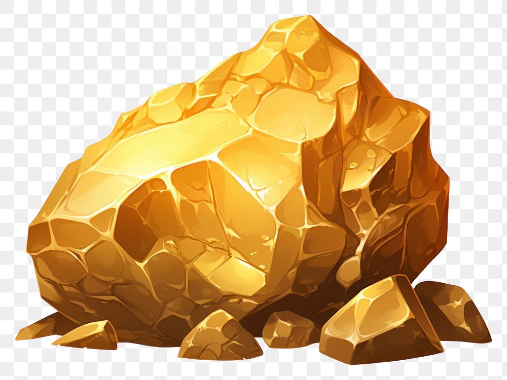 PNG Gold ore rock white background . AI generated Image by rawpixel.