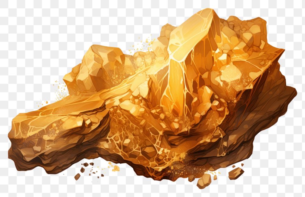 PNG Gold ore white background accessories splattered. AI generated Image by rawpixel.