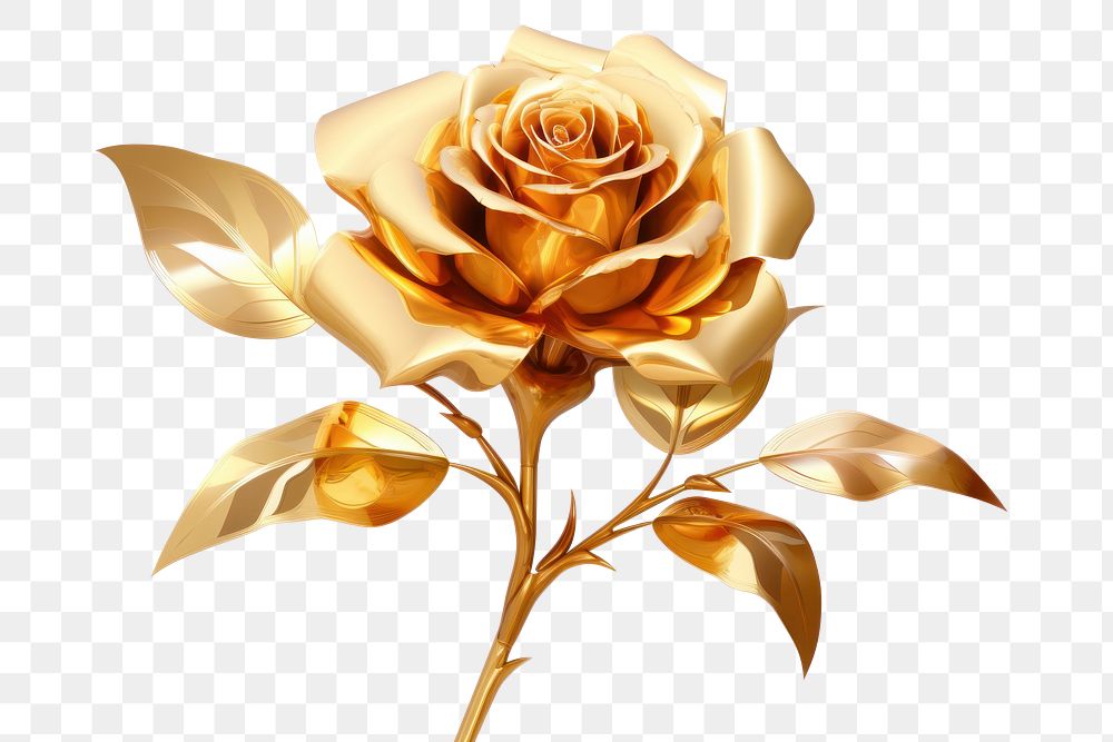 PNG Gold rose flower petal plant. AI generated Image by rawpixel.