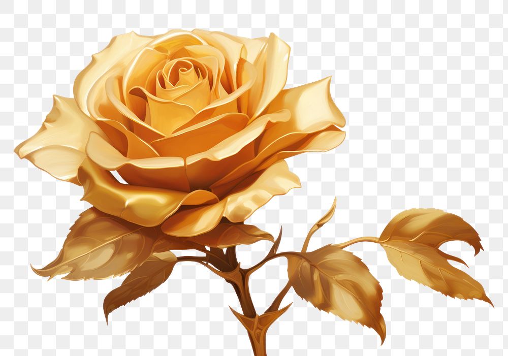 PNG Gold rose flower plant inflorescence. AI generated Image by rawpixel.
