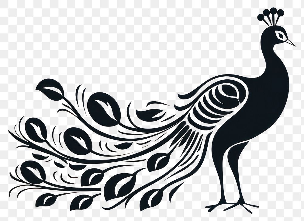 PNG Peacock animal black bird. AI generated Image by rawpixel.