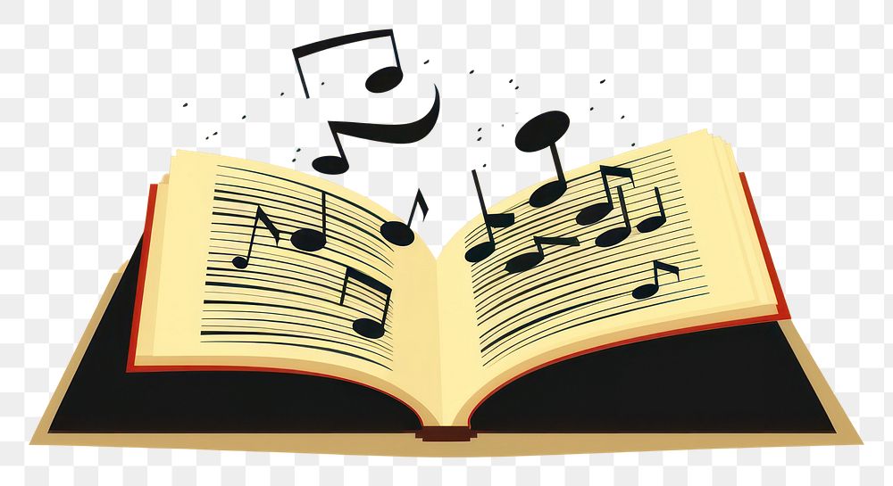 PNG Musical note from books publication music text. AI generated Image by rawpixel.