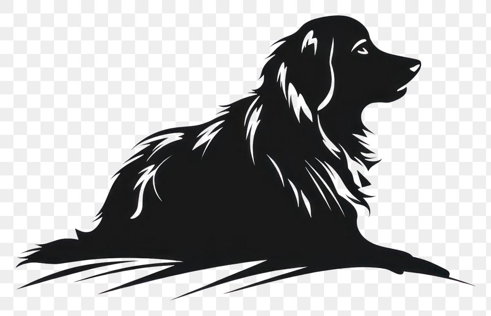 PNG Dog on rectangle shape silhouette drawing mammal. AI generated Image by rawpixel.
