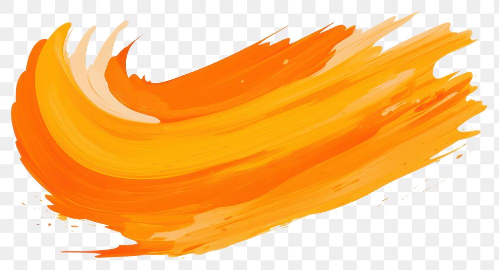 PNG Vibrant orange ink brush shape stroke backgrounds white background splattered. AI generated Image by rawpixel.