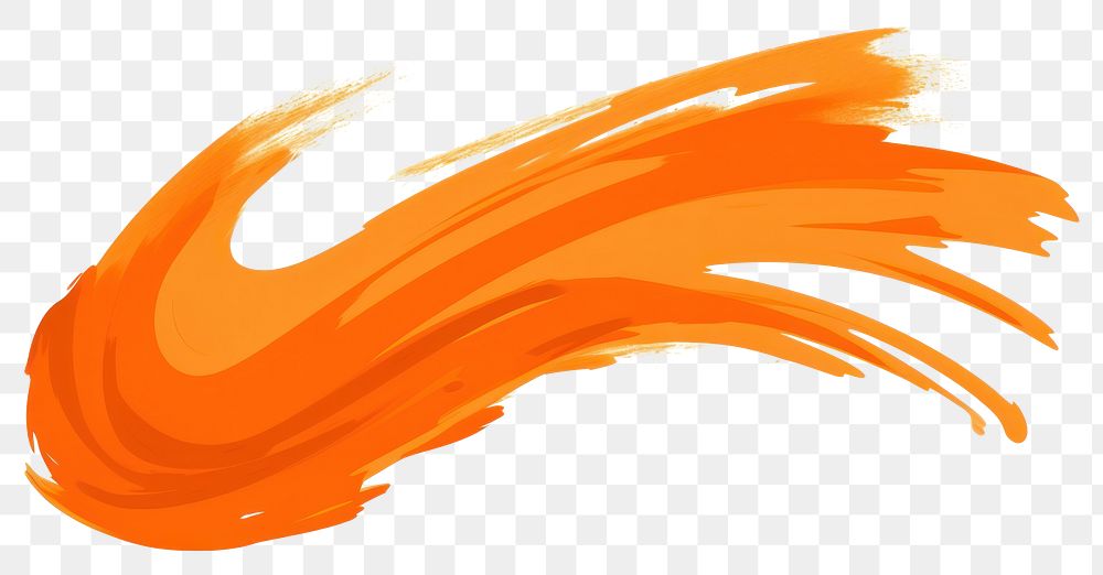 PNG Vibrant orange ink brush shape stroke white background splattered creativity. AI generated Image by rawpixel.