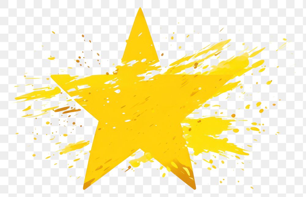 PNG Yellow star symbol white background splattered. AI generated Image by rawpixel.