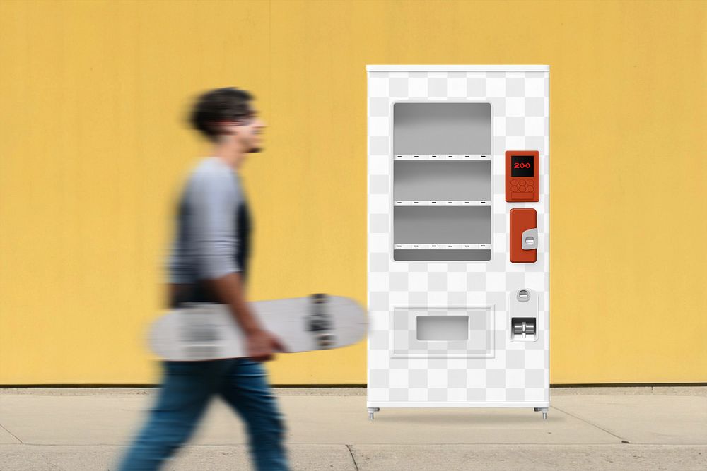 Vending machine png mockup, transparent design