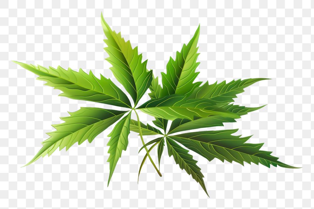 PNG Marijuana 3d cartoon realistic plant herbs leaf. AI generated Image by rawpixel.