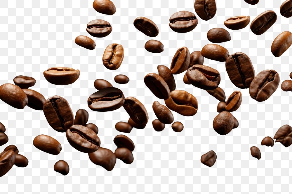 PNG  Coffee beans freshness abundance darkness. AI generated Image by rawpixel.