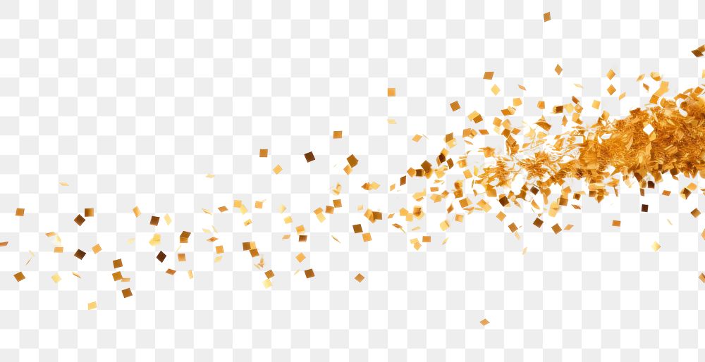 PNG  Golden confettis backgrounds white background splattered. AI generated Image by rawpixel.