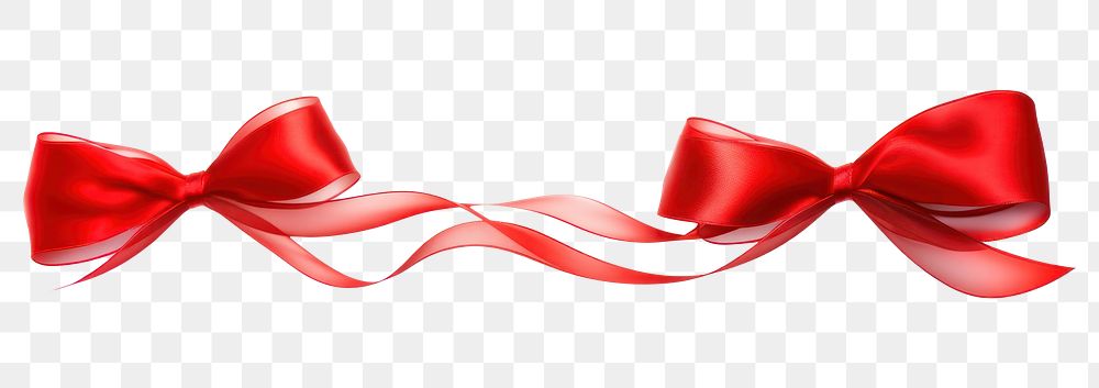 PNG  3 red ribbon bows white background celebration accessories. AI generated Image by rawpixel.