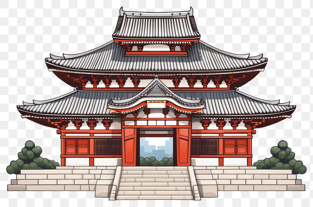 PNG Tokyo temple vector architecture building pagoda. AI generated Image by rawpixel.
