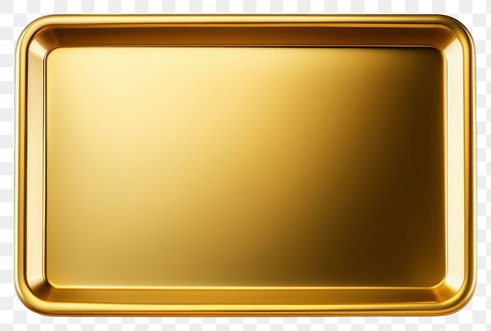 PNG Gold rectangle shape tray black background absence. AI generated Image by rawpixel.