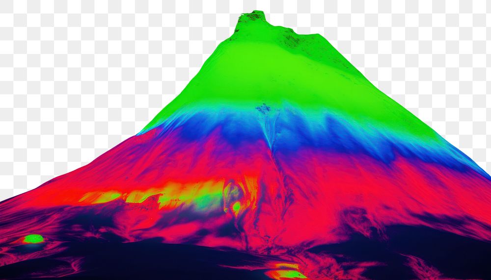 PNG  Mountain outdoors volcano glowing. AI generated Image by rawpixel.